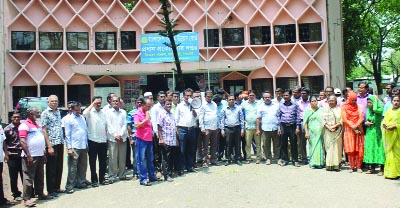 SYLHET: Officials of Bangladesh Bidyut Unnayan Board, Sylhet brought out a procession in front of the office of the chief engineer protesting turning of greater Rajshahi and Rangpur region into company jointly organised by Bangabandhu Engineer' Pa