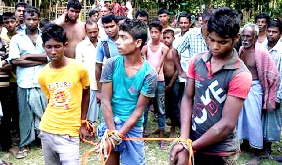 Four people were held for cutting trees from Muraripur village in Mirsharai Upazila on Tuesday.