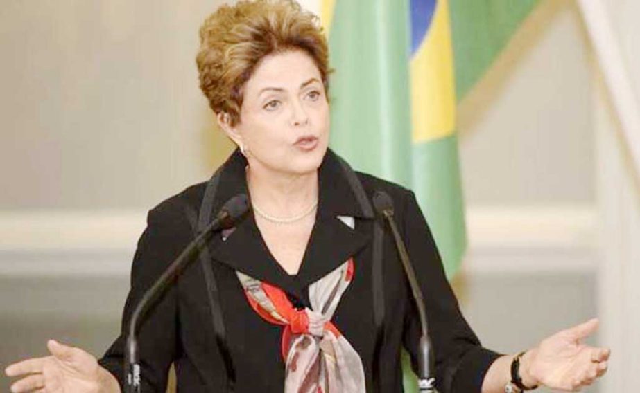 Brazilian President Dilma Rousseff addressing a ceremony marking the extension of the Programa Mais Medicos (Program More Doctors), at the Planalto Palace in Brasilia, Brazil.