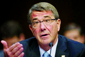 US Secretary of Defense Ash Carter testifies on operations against the Islamic State on Capitol Hill in Washington.