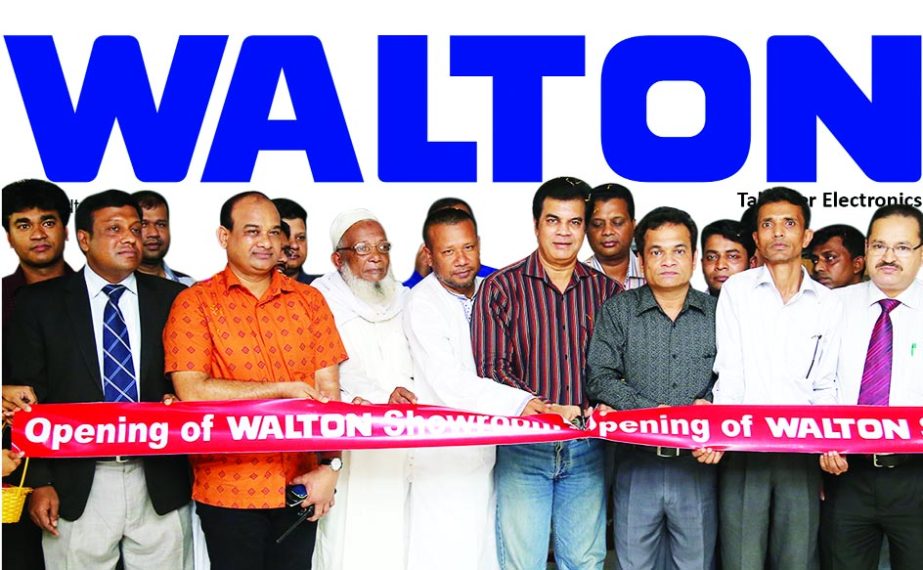 Walton Brand ambassador & film actor Ilias Kanchan inaugurates an exclusive showroom at Abdullapur in the city. Md. Humayun Kabir, Executive Director, PR & Media, Md. Rayhan, Deputy Operative Director were present among others in the inaugural programme.