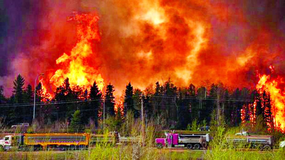 Roads out of Fort McMurray are perilous due to wildfire.