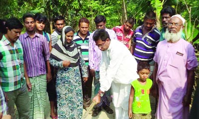 NATORE: K M Jakir Hossain, Mayor, Bonpara Pourashava inaugurating construction works of a road in Baraigram Upazila recently.