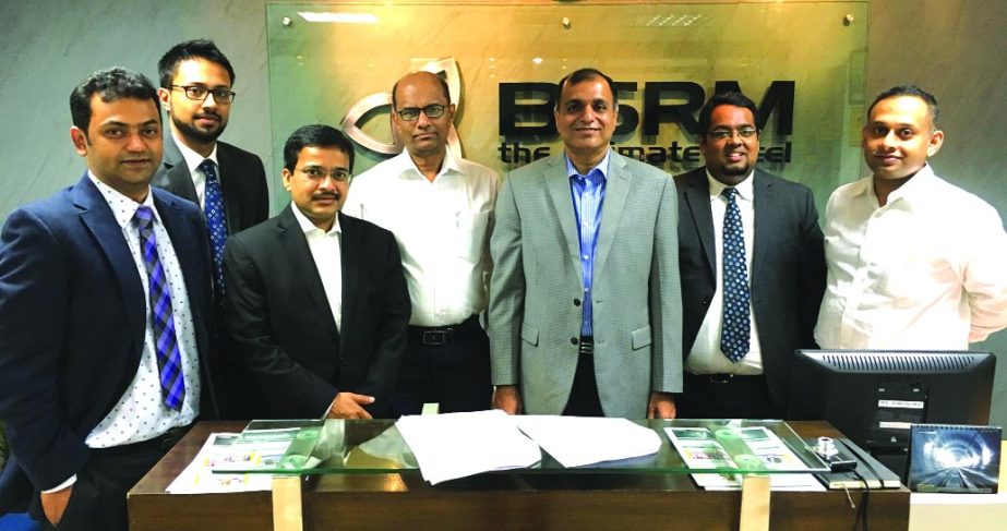 Managing Director and CEO of SBL Md. Nazmus Salehin and Member (Finance) of BTCL Dr Md. Abu Said Khan sign agreement for collecting bill through online banking system from SBL branches at BTCL head office. Senior officials of both the organizations were p