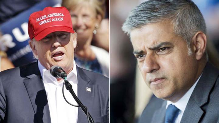 Sadik Khan Â® said Trump (l) thinks "that Western liberal values are incompatible with mainstream Islam."