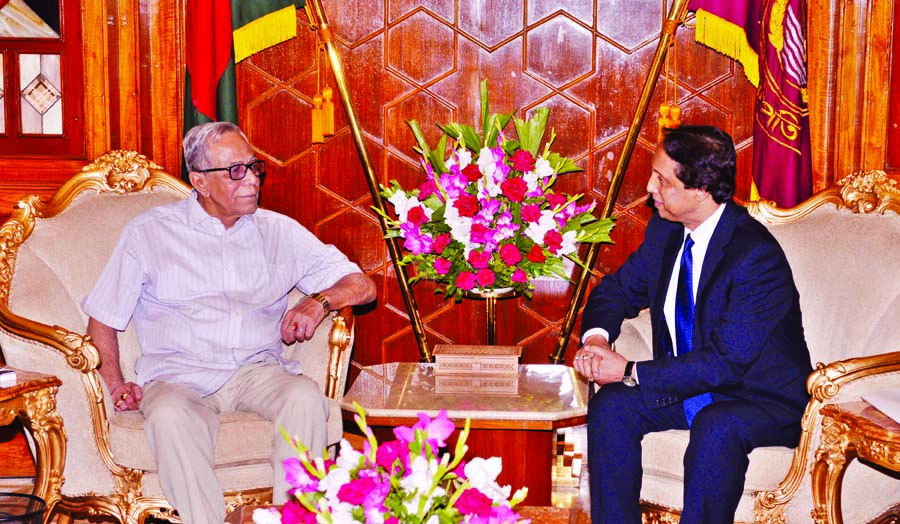 The newly appointed Chairman of Bangladesh Public Service Commission Dr Mohammad Sadiq paid a courtesy call on President Abdul Hamid at Bangabhaban on Tuesday. Photo: Press Wing, Bangabhaban