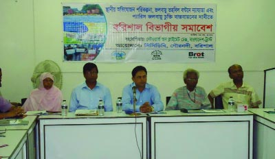 BARISAL: Participants at a day- long view exchange programme on forming climate commission at Bangladesh Development Society auditorium on Wednesday.