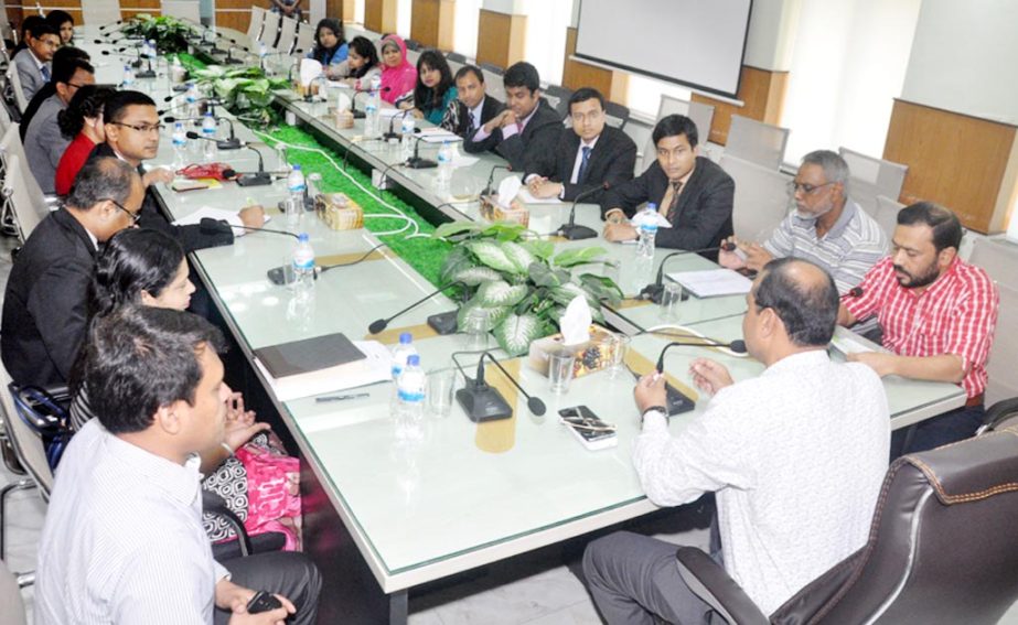CCC Mayor A J M Nasir Uddin speaking at a view exchange meeting with Assistant Secretaries of Foreign Affairs Ministry as Chief Guest at CCC Conference Hall on Thursday.