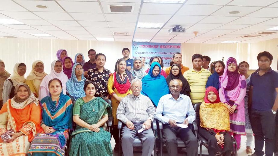 A view of the 'Freshers' Reception Ceremony' arranged to welcome the newly enrolled MPH students of ASA University Bangladesh held on Friday on the university campus.