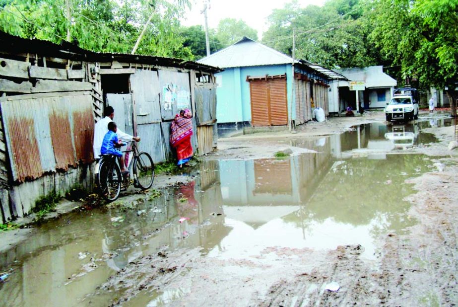GANGACHARA (Rangpur): Dilapidated Gangachara Model Thana Road needs immediate reconstruction as the road has turned dilapidated during the rainy season . This picture was taken on Tuesday.
