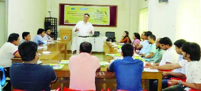 SYLHET: Md Sahiduzzaman, Editor, News Network speaking at a 5- day-long journalists' training workshop organised by News Network on Saturday.