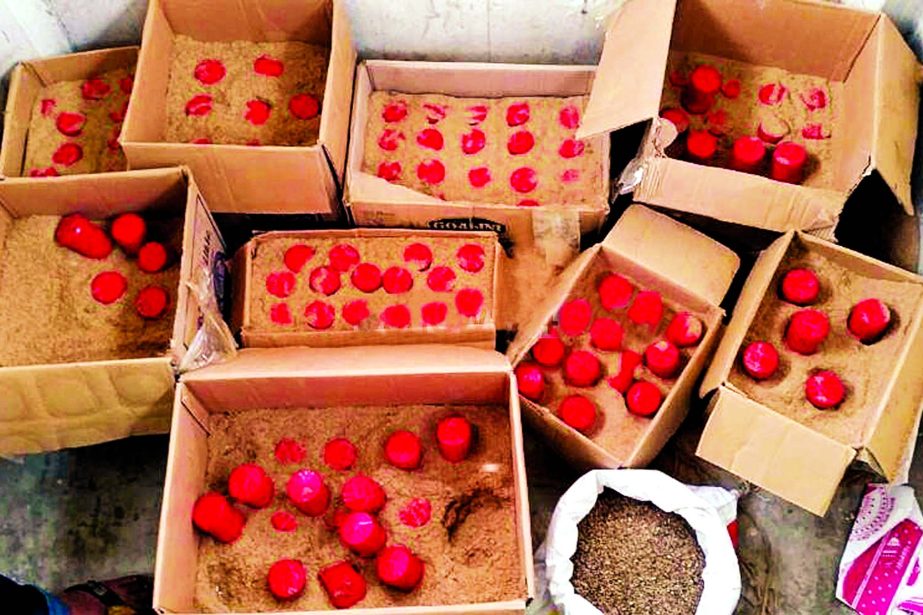 Police recovered about 106 hand grenades containing nine cartoons from an under constructed building at Sonagazi of Feni District, on Sunday.