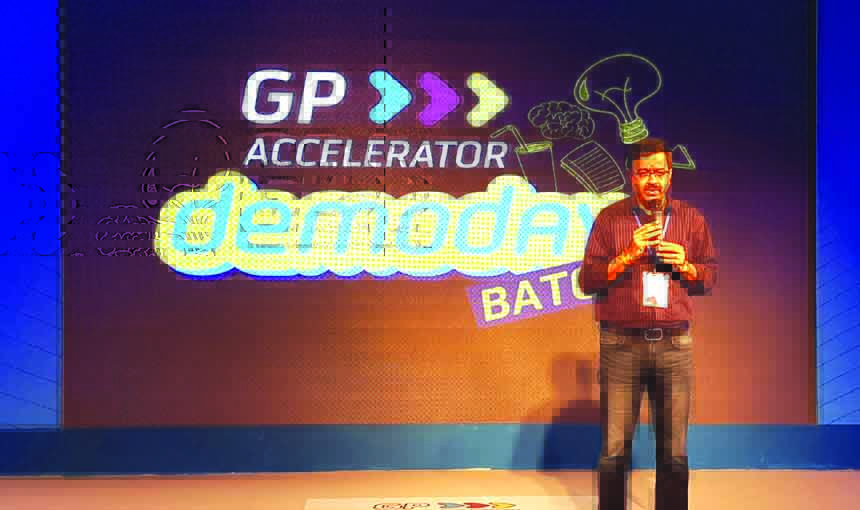 Grameenphone CEO Rajeev Sethi, speaking on the five startups of GP Accelerator program at GPHOUSE on Tuesday.