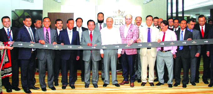 Chairman of UCB M.A. Sabur; Vice-Chairman of UCB Anisuzzaman Chowdhury inaugurated its Corporate branch Imperial Lounge in the city on Monday. Imperial client & Chairman of Bashundhara Group Ahmed Akbar Sobhan and Managing Director of UCB Muhammed Ali wer