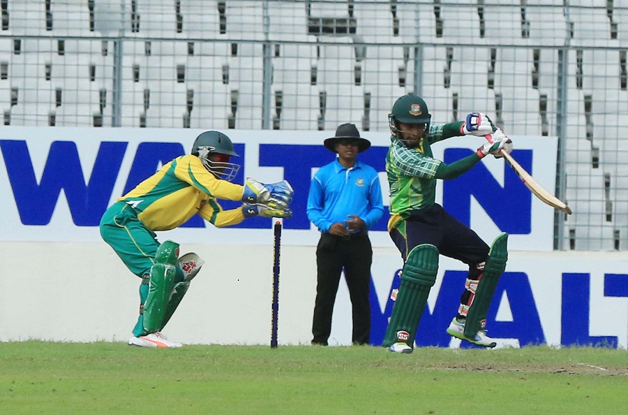 Mushfiqur Rahim made an unbeaten 66 to take Mohammedan Sporting Club home against Sheikh Jamal Dhanmondi Club at Mirpur on Wednesday.