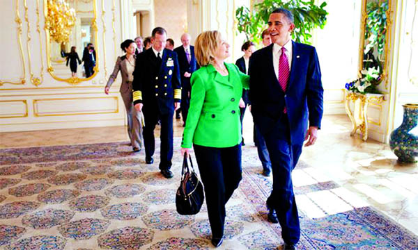 'She's got the courage, the compassion, and the heart to get the job done,' Barack Obama said of Hillary Clinton. Internet photo