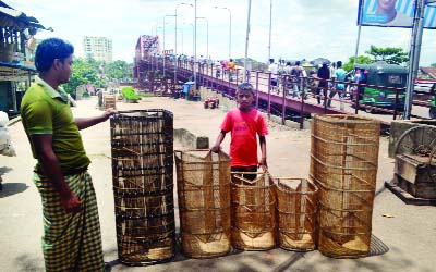 SYLHET: Businessmen are waiting to sell 'Dori, a fishing material which they have collected from different areas in Sylhet. This picture was taken from South Kinbridge area on Friday.