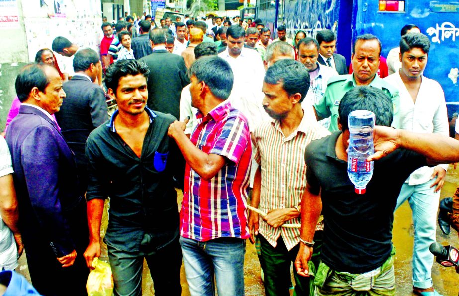 Some youths arrested as part of anti-militant combing operation across the country are being taken to CMM court in city on Sunday.