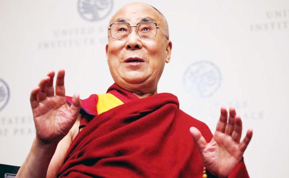 Dalai Lama speaking at the US Institute of Peace, a US-based think-tank established by the Congress.