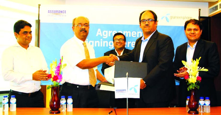 Assurance Developments Limited has signed a Business Solutions deal with Grameenphone Ltd. to avail state of the art telecommunications solutions. CEO of Assurance Developments Limited Engineer Md. Arifur Rahman and Head of Direct Sales of Grameenphone Lt