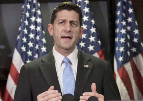 House Speaker Paul Ryan talks to reporters at the Republican National Committee headquarters on Capitol Hill