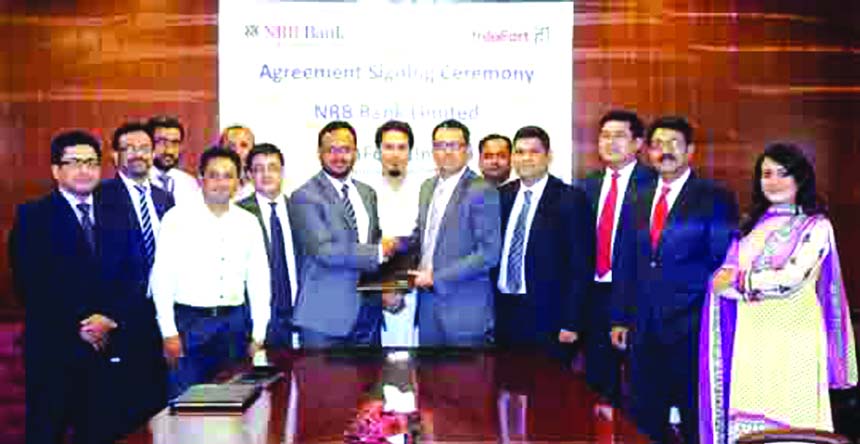Zeeshan Hasib, Managing Director (In-Charge) of NRB Bank Limited and M H Khusru , Managing Director and CEO of Data Fort Limited (Franchisee of Info Fort LLC) signed an agreement for document archive management services both physical and digital in the c