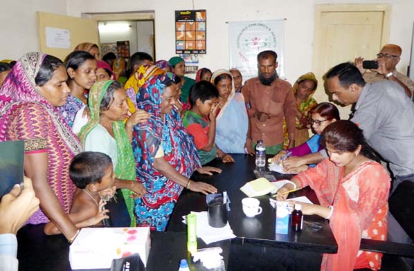 Gynaecology physicians seen providing medical services to the slum poor women in the free medical camp organised by NGO DCI-RSC, a Chittagong- based NGO recently.