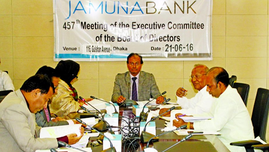 457th EC Meeting of Jamuna Bank Limited (JBL) held in the city recently. Al-Haj Nur Mohammed, Chairman, Executive Committee (EC), JBL and Chairman, Jamuna Bank Foundation, Directors of the Bank Eng. Atiqur Rahman, Md. Tazul Islam, Kanutosh Majumder, Md. I