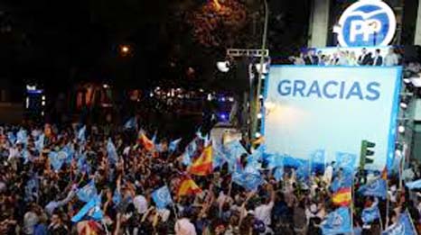 The PP celebrated in Madrid after the election, but political deadlock remains.