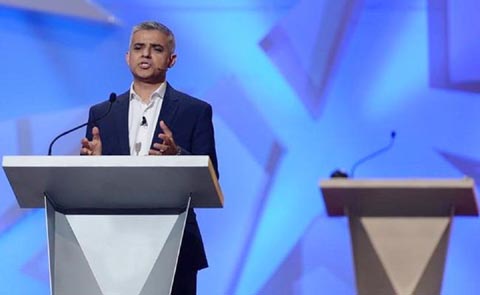 Sadiq Khan speaks during The Great Debate on BBC One, on the EU Referendum in London, Britain.