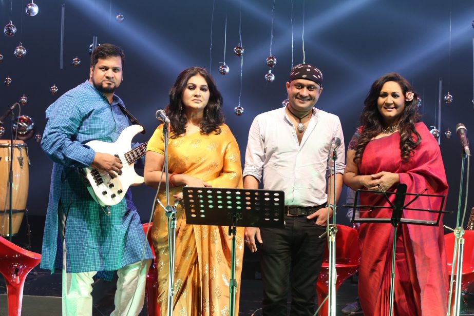 Pancham, Samina Chowdhury, SI Tutul and Fahmida Nabi at recording of Musical Cafe