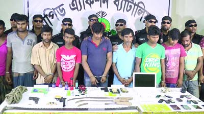 BARISAL: RAB-8 arrested 11 miscreants and recovered arms- ammunition, drugs, mobile phone sets from different areas on Wednesday and on Thursday.