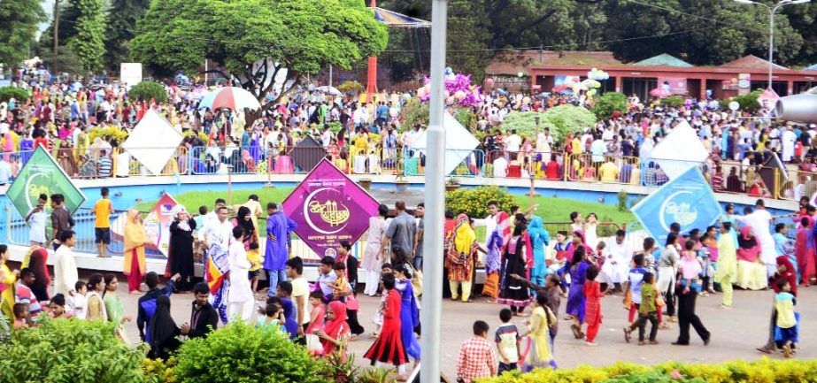 Only for amusement people from all ages thronged the Shishu Park in the city on Friday on the occasion of holy Eid-ul-Fitr