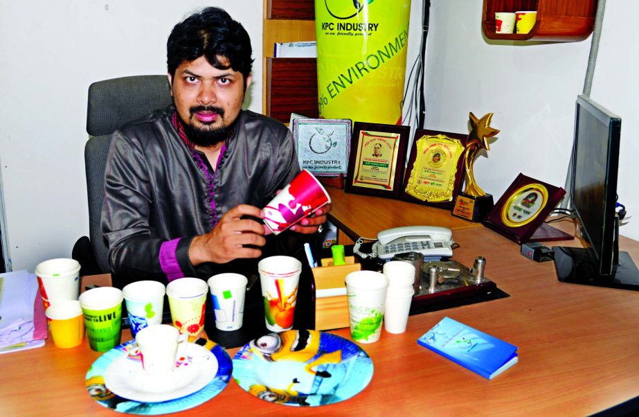 Kazi Sazedur Rahman, proprietor of KPC industry, has been contributing to the country's green revolution through manufacturing alternative plastic products since 2012. He opined that the Bangladeshi people will shortly accustomed with the use of eco-frie