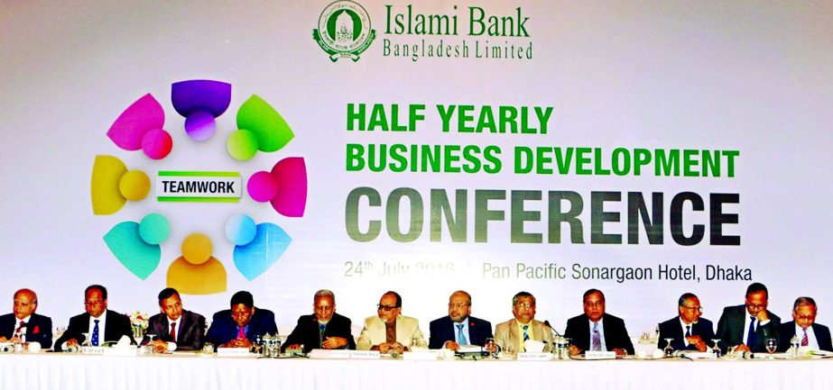 Half-yearly business development conference of Islami Bank Bangladesh Limited held on Sunday at a city hotel. Engr. Mustafa Anwar, Chairman of the Bank was present as chief guest. Mohammad Abdul Mannan, Managing Director & CEO, Directors, top executives o