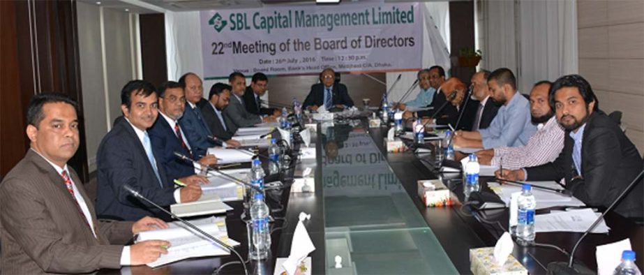 22nd meeting of the Board of Directors of SBL Capital Management Limited held on Tuesday in the city. Chairman Kazi Akram Uddin Ahmed members of the committee Mohammed Abdul Aziz, S. A. M. Hossain, Md. Iftikhar- Uz- Zaman, Md. Nazmus Salehin, S. S. Nizamu