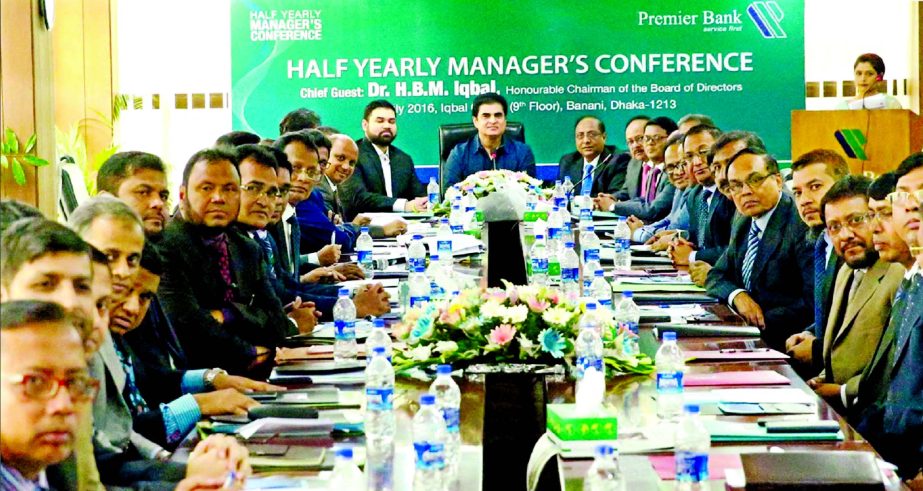 Half yearly Managers Conference-2016 of Premier Bank Ltd held in the city on Saturday. Chairman Dr. H.B.M.Iqbal, inaugurated the conference as chief guest. Mohammad Imran Iqbal, Chairman, Khondker Fazle Rashid, Managing Director & CEO, Ehsan Khasru, Advis