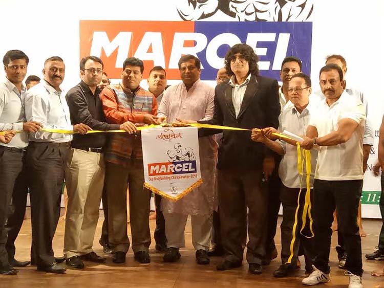 Chairman of the Parliamentary Standing Committee on the Ministry of Youth and Sports Zahid Ahsan Russel inaugurating the Marcel Cup Bodybuilding Competition as the chief guest at the Auditorium of National Sports Council Tower on Saturday.