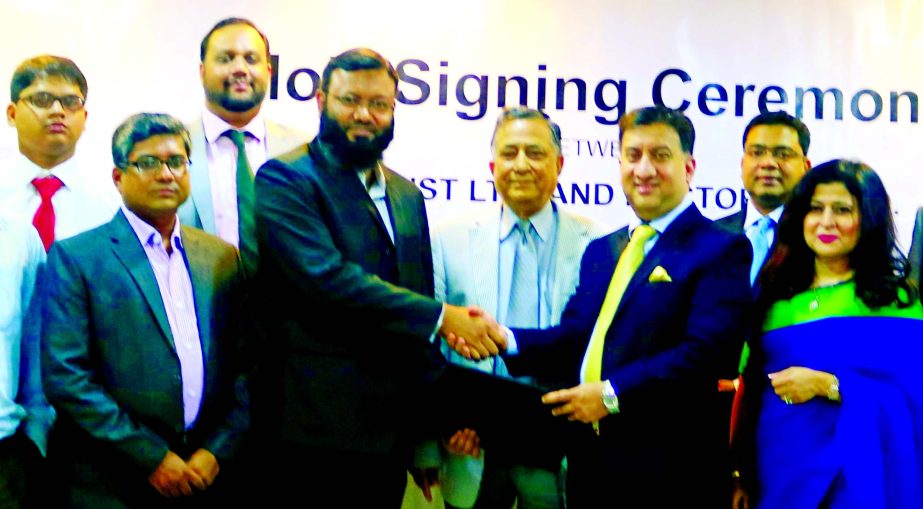 Nasir A Choudhury, Chairman of GD Assist Limited, a subsidiary of Green Delta Insurance Company Ltd and Mohammad Abdul Matin Emon, Managing Director of Doctorola Ltd sign an agreement in city recently. Under this agreement patients will be able to book ap