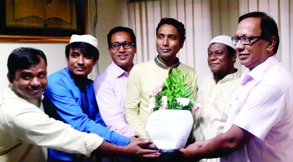 FENI: Engineer Md Mosharraf Hossain Bhuiyan is being greeted as he has been elected MD of Priyo Nibas Builders' Ltd at a function at South Anandapur under Fulgazi upazila recently.