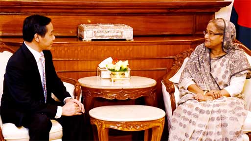 Vietnamese Ambassador to Bangladesh Nguyen Quang Thue called on Prime Minister Sheikh Hasina at her office on Sunday. BSS photo