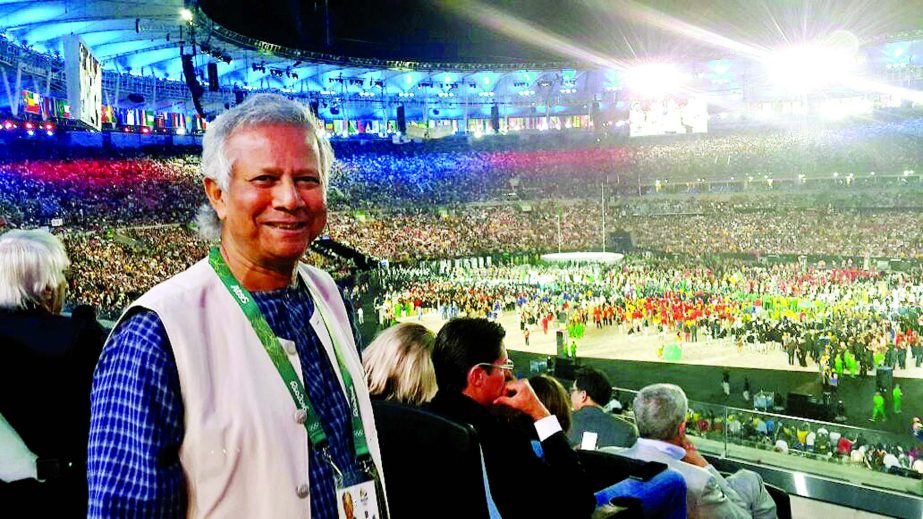 Professor Yunus attended the opening of Rio Olympic games in special VIP box as honored guest of IOC President Thomas Bach.