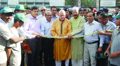 SYLHET: Finance Minister Abul Maal Abdul Muhith inaugurating Divisional Tree Plantation Drive and Fair in Sylhet recently.