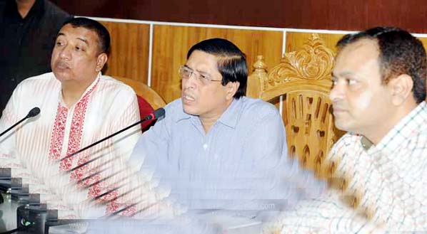 DC Chittagong Mesbahuddin addressing the owners, workers of transport sector in Chittagong at DC Conference hall yesterday.