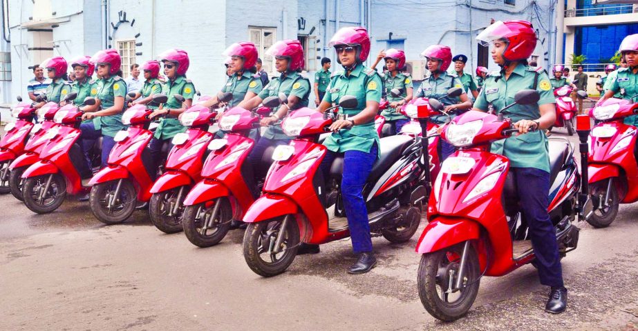 DMP Commissioner Asaduzzaman Mia handed over 22 motorbikes to female sergeants at the Police Headquarters in city on Sunday.