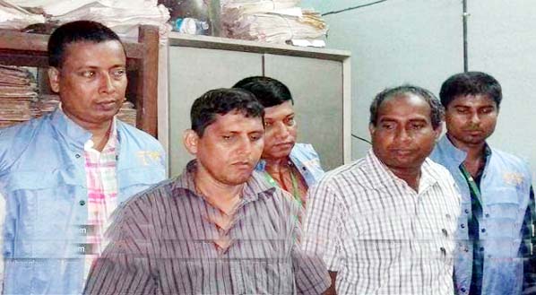 ACC officials led by District Executive Magistrate of Chittagong apprehended three officials of BTCL, Chittagong Nandankanon Divisional office yesterday for alleged bribe scandal.