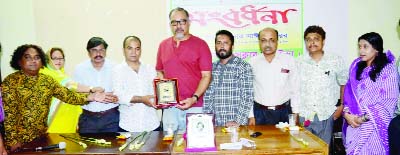 KULAURA(Moulvibazar): Eminent journalist, poet and writer Sayeed-ur-Rabb speaking as Chief Guest at a reception accorded to AbduL Basit Bacchu , formaer Presaident of Kulaura Press Club who has been elected as UP chairman and journalist Bokul Khan