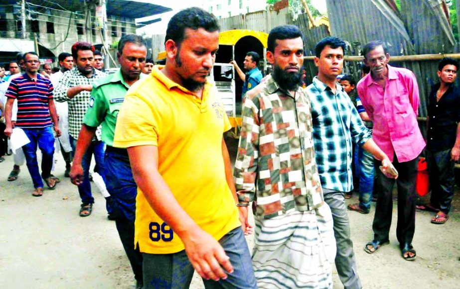 18 alleged Jamaat-Shibirmen who were arrested in Islamic International School from city's Merul Badda area on Friday being produced before CMM Court and put them on remand on Saturday.