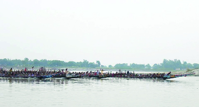 MYMENSINGH: A boat race was held at Ashtador Bazar point in Brahmaputra River yesterday.