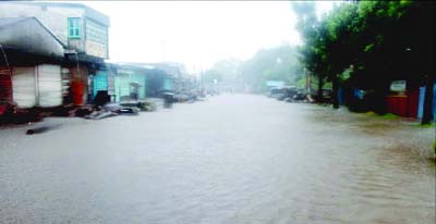 KHULNA: Roads at Khalishpur area in Khulna city have been inundated due to heavy rainfall on Sunday.